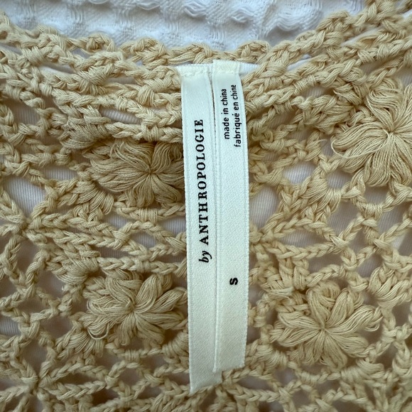 Anthropologie Cream Crochet Midi Dress - Picture 4 of 6